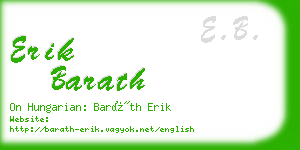 erik barath business card